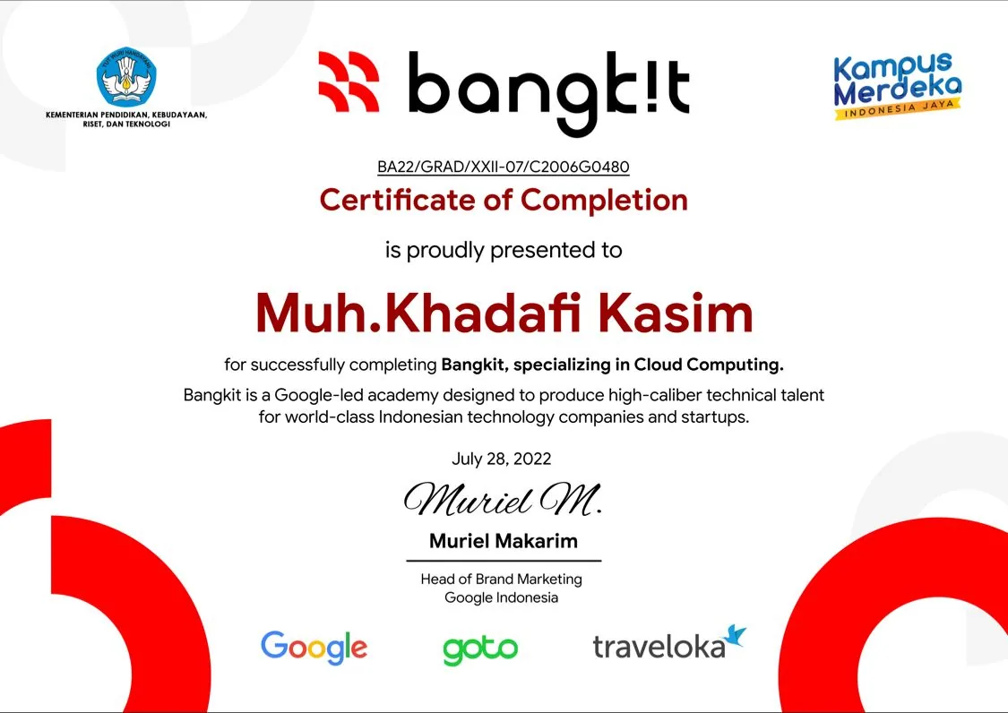 Bangkit Specializing in Cloud Computing
